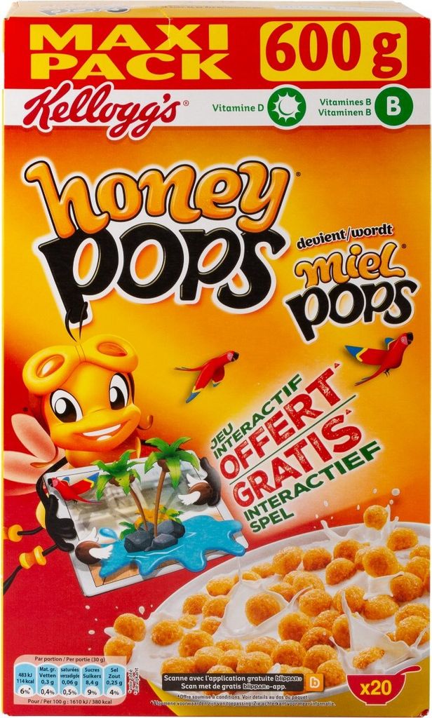 Kellogg's Cornflakes-Honig-Pops Schachtel 600 Gramm