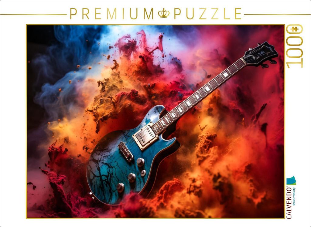 CALVENDO Puzzle Aurora-E-Gitarre | 1000 Teile Lege-Größe 64x48cm Foto-Puzzle für glückliche Stunden