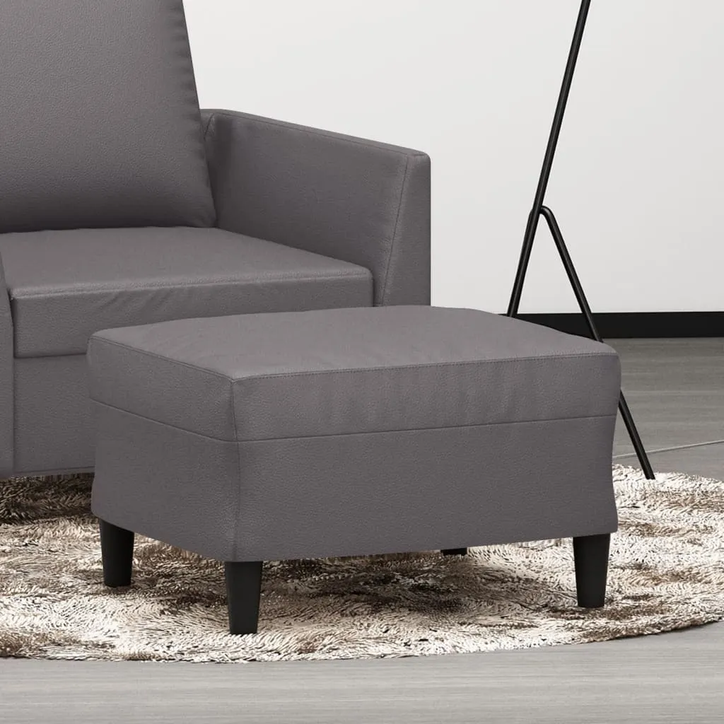 The Living Store Sgabello Grigio 60x50x41 cm in Pelle finta