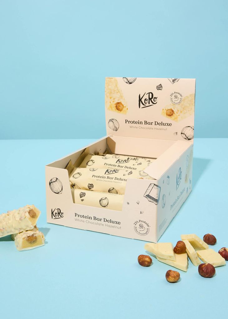 KoRo | Protein Bar Deluxe White Chocolate Hazelnut 12 x 55 g