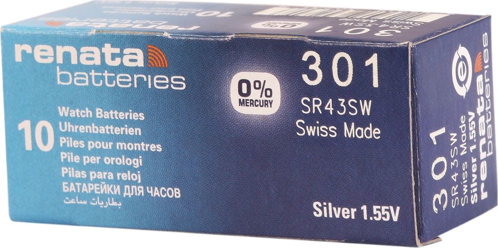 RENATA Silberoxid-Knopfzellen, 0% Quecksilber, 10 Stk., R301-R399