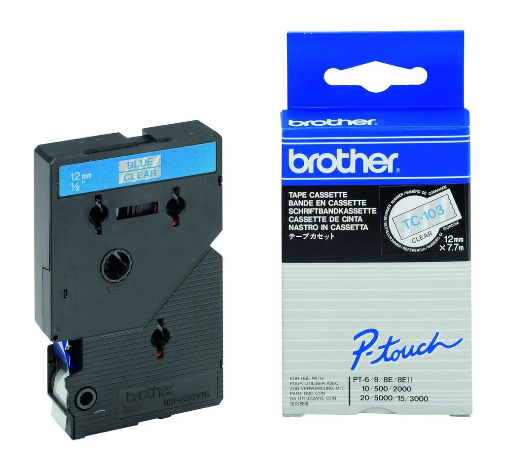 Cassette Brother TC-103 12mm pour Marquage et Organisation Bureau et Maison