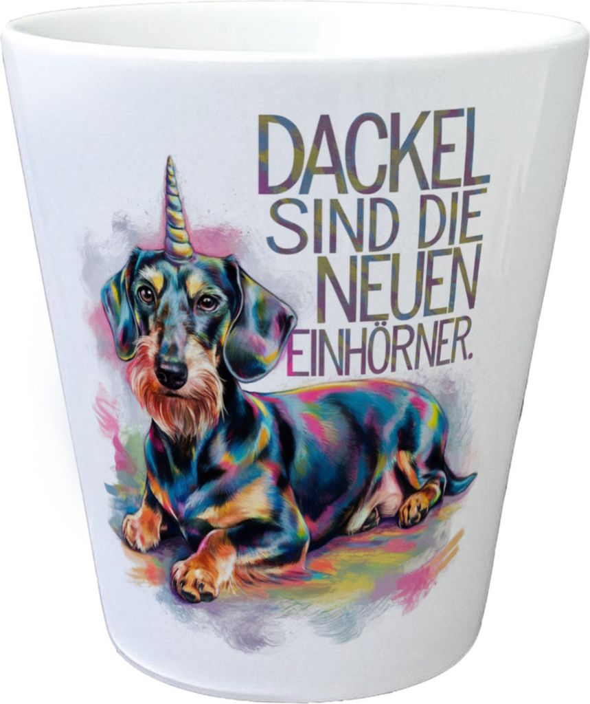 Dackel sind die neuen Einhörner Blumentopf