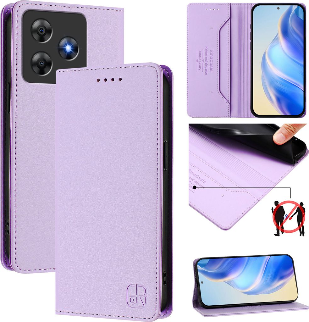 Lederhülle für Blackview Wave 8C/Wave 8/Oscal Flat 2 Hülle Produktbild 