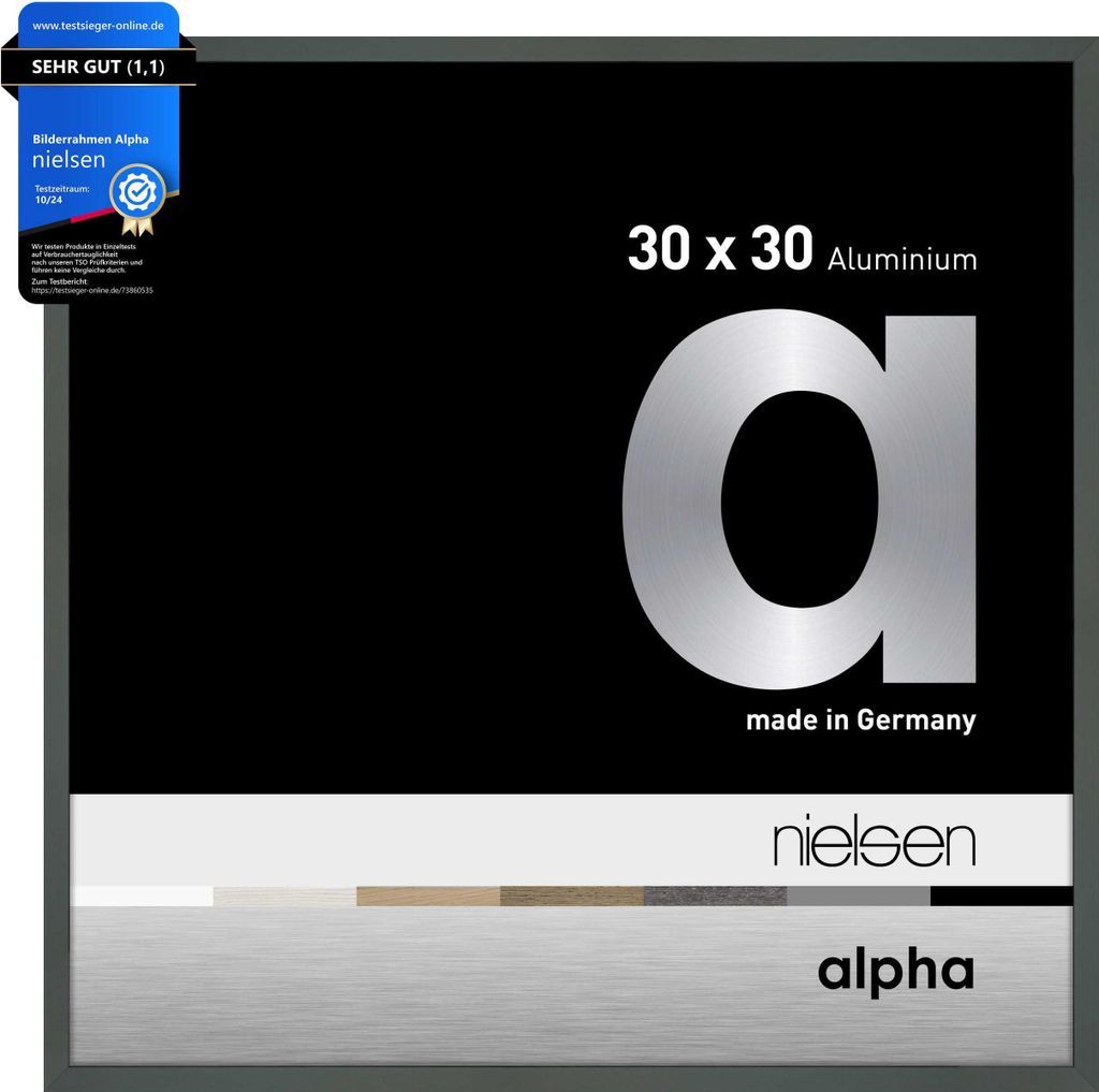 nielsen Aluminium Bilderrahmen Alpha, 30x30 cm, Platin Produktbild 