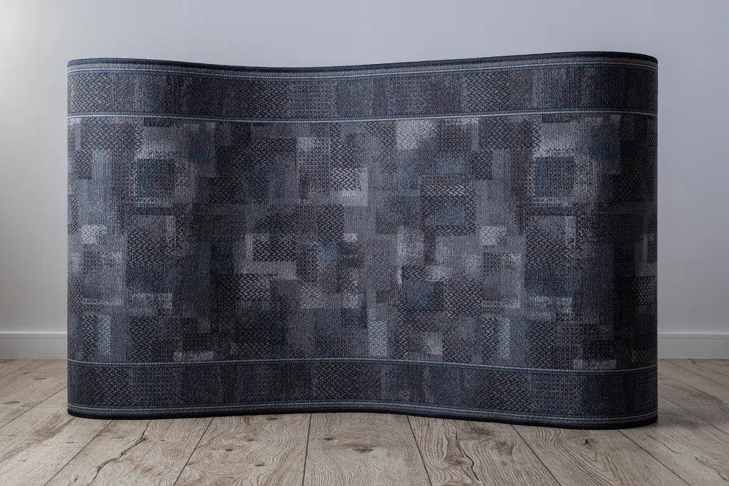 Tapis TRIBE anthracite 67cm - Dos caoutchouté et surface textile grise - 3