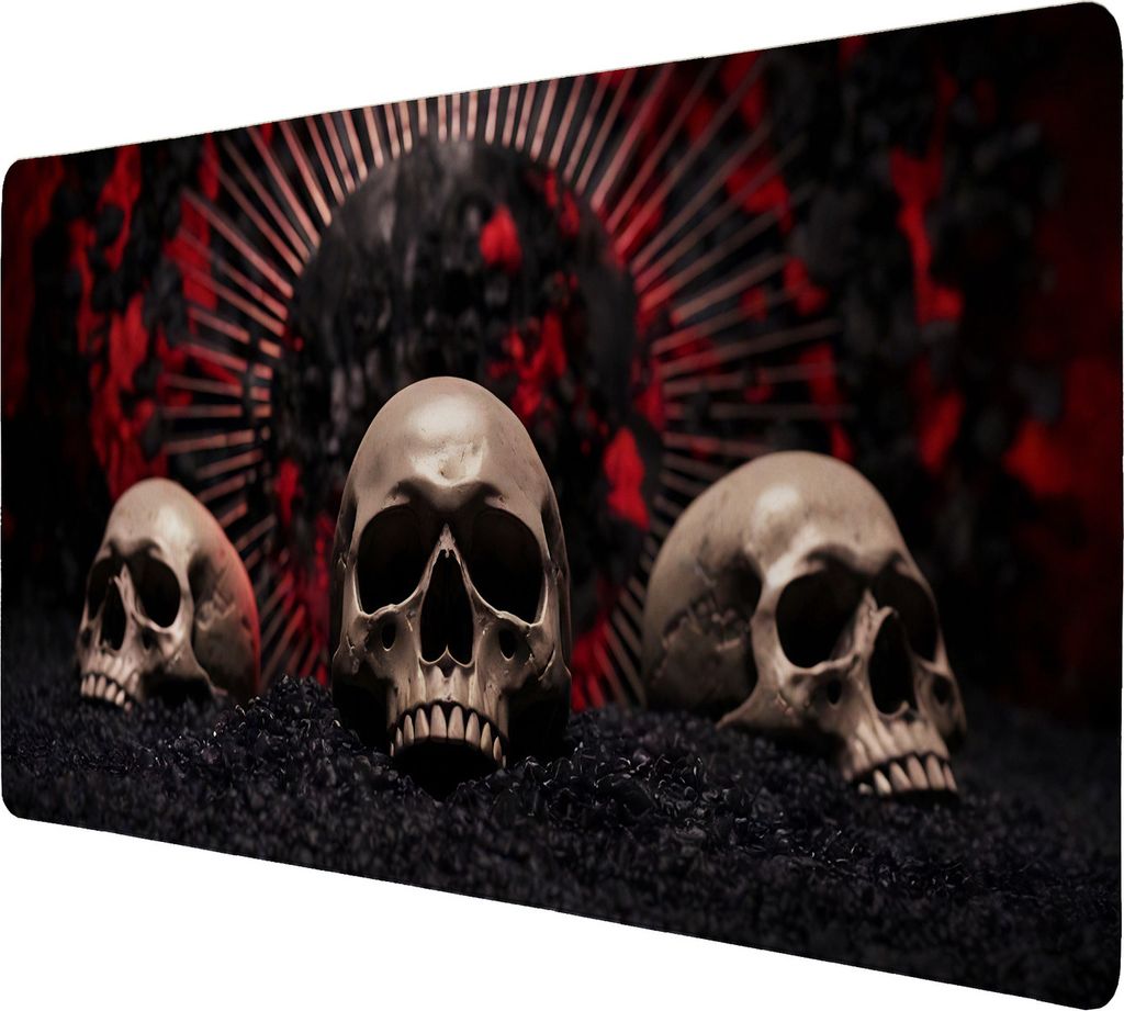 Mysteriöse Totenkopf Schreibtischunterlage 89x40cm XXL Produktbild 