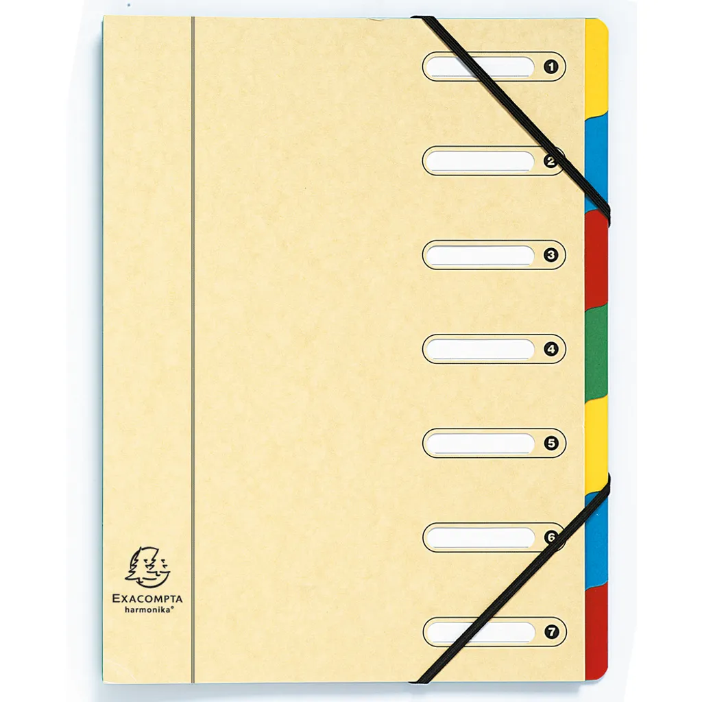 Trieur 7 compartiments Exacompta 5307E robuste en carte lustrée pack 8