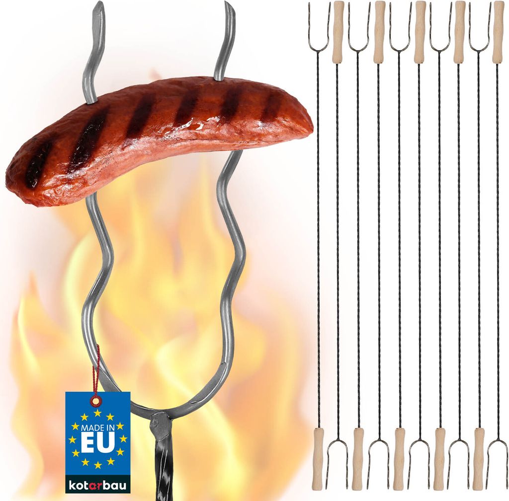 KOTARBAU®  Set 10 pièces Brochettes Pour Barbecue Acier 100 Image du produit 