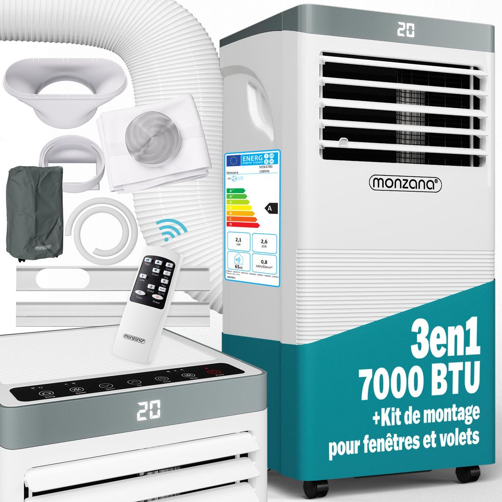 MONZANA® Climatiseur Mobile 7000 BTU Silencieux – Image du produit 