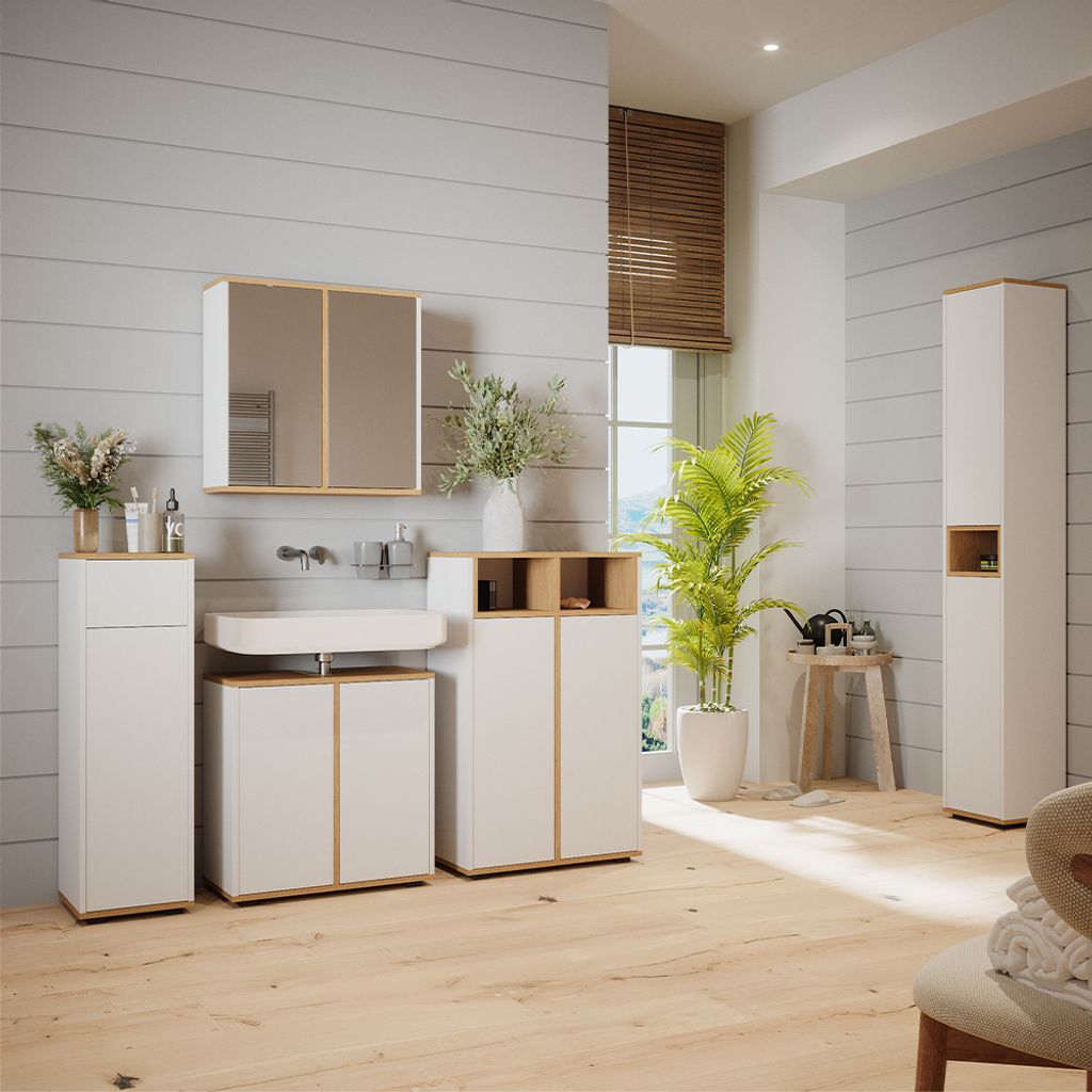 Badmöbel-Set Vicco Didi Weiß/Artisan 5 Teile, Model 49399