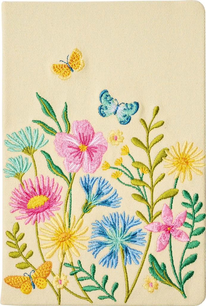 Blütenträume Notizbuch bestickt, A5 - 240 Seiten, beige