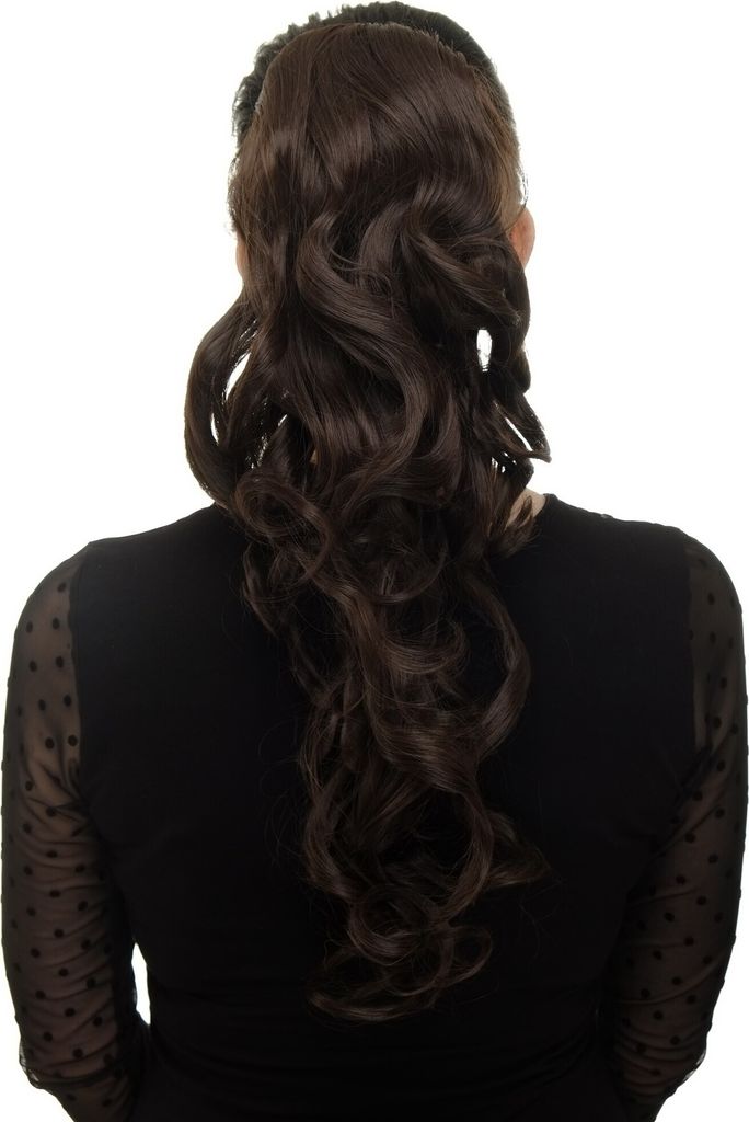 WIG ME UP Zopf, lockig, Gummizug, Mittelbraun WK03-6 Produktbild 