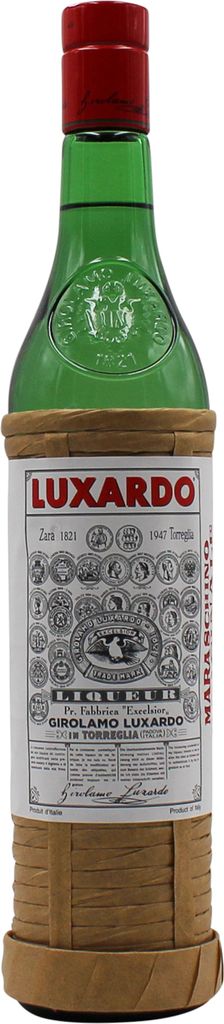 A bottle of Luxardo Maraschino Liqueur.