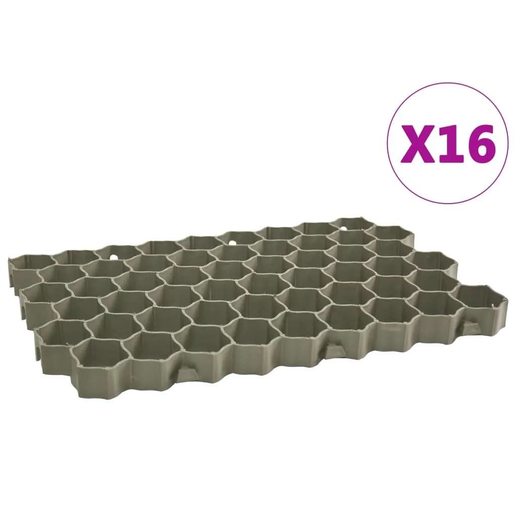 Stabilisateur de Gazon pour Allée et Parking Vert 60x40x3 cm - Pack de 16