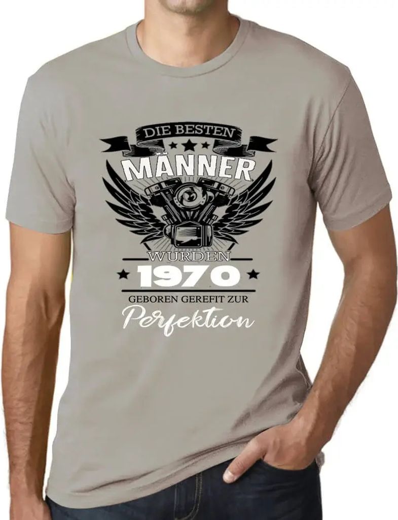 Herren Grafik T-Shirt Die Besten Männer Wurden Geboren Öko-Verantwortlich Vintage Jahrgang Kurzarm Lustige Druck Geburtstag Geschenk Mann
