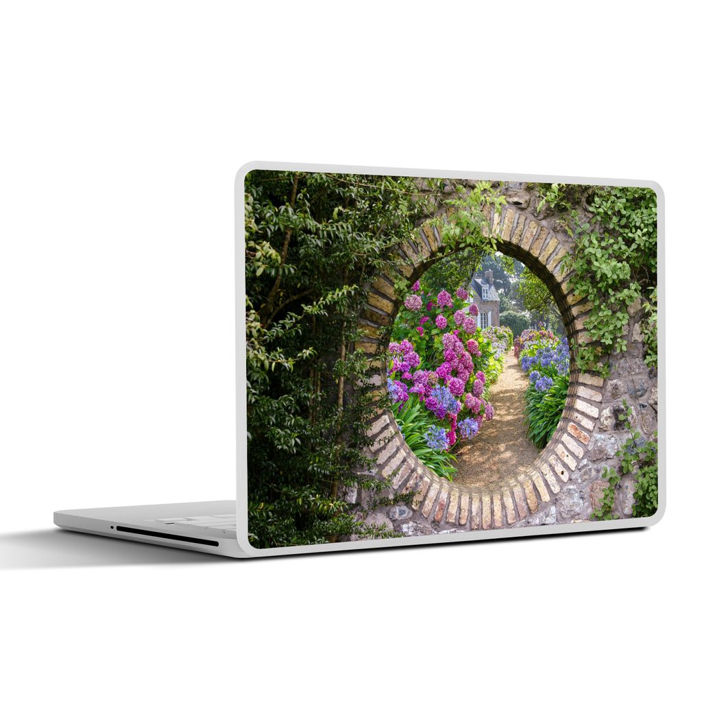 MuchoWow Laptop Aufkleber Sticker Cover Transparent - Blumen - Hortensie - Sommer 31x22.5 cm - Laptop-Deko