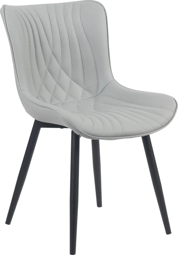 Chaise de Cuisine Grise CLP Brady - Siège Confortable en Similicuir