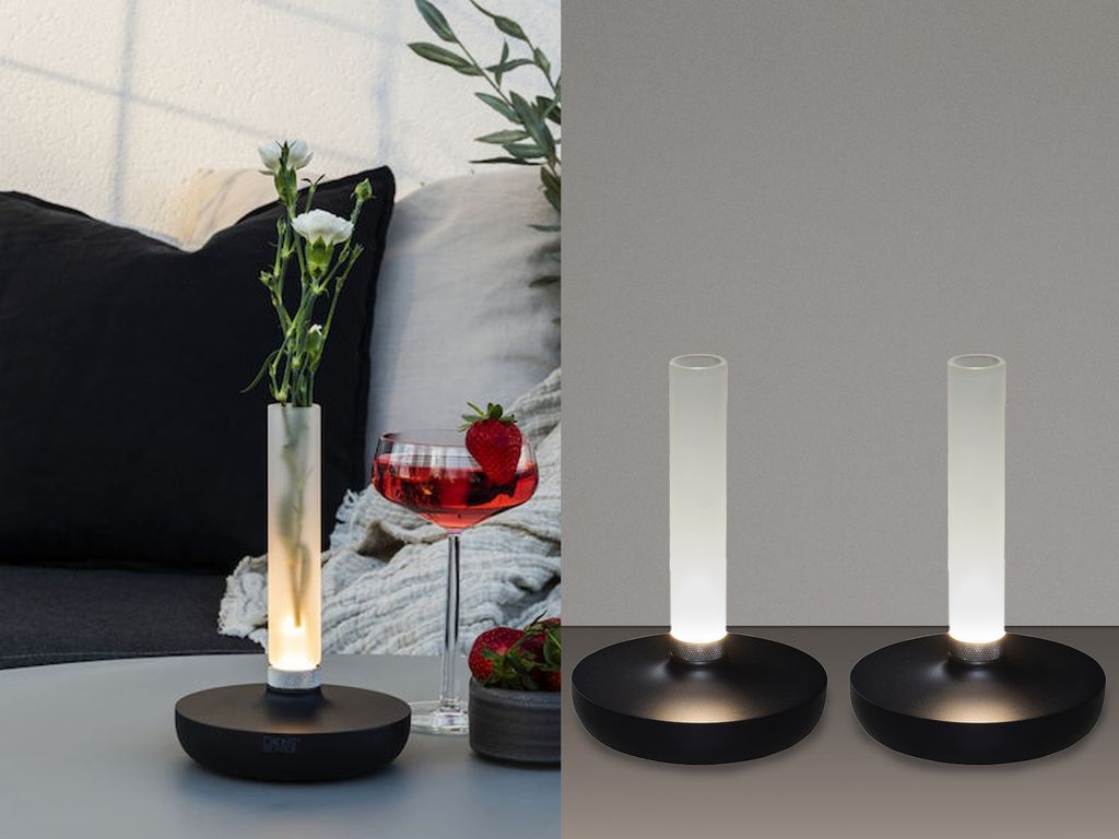 2er Set Outdoor Tischlampen, Außenbeleuchtung kabellos & ohne Stromanschluss