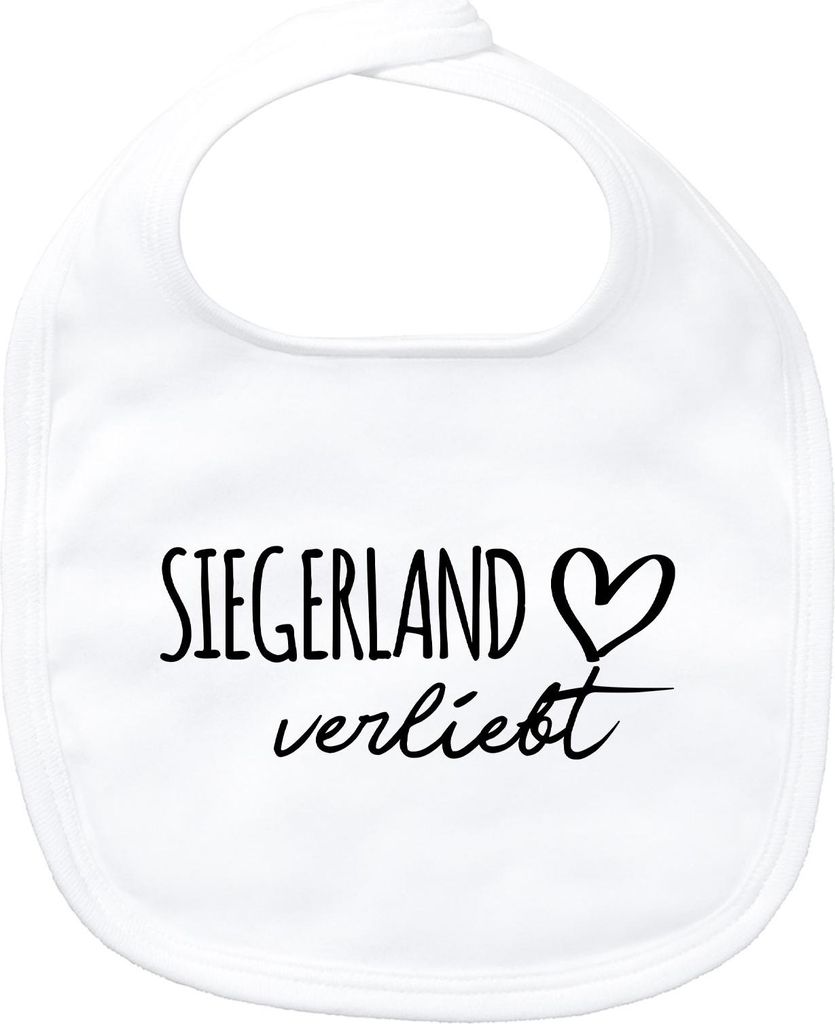 Huuraa Baby Lätzchen Siegerland verliebt White Klettverschluss Baumwolle Latz Geschenkidee