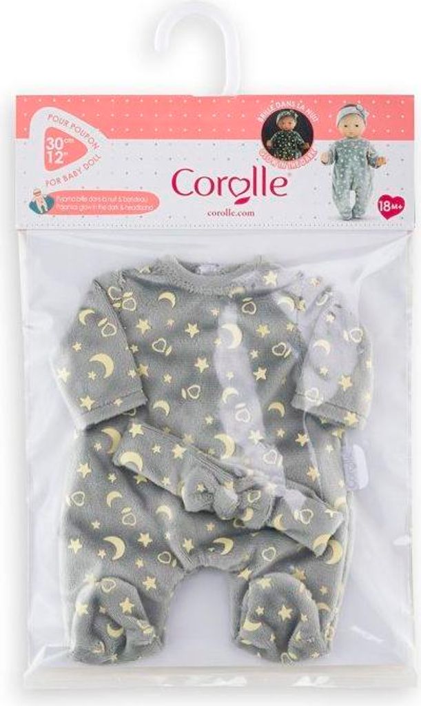 Pyjama für Puppe, Corolle, Leuchtet im Dunkeln, 30 cm, Weich, Phosphoreszierend