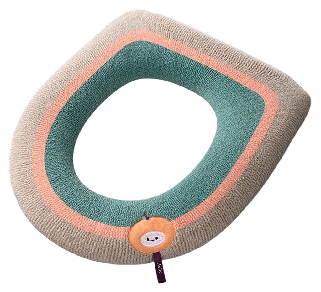 Warme, O-förmige, kuschelige Toilettenmatte mit Griff, minimalistisches Design, Badezimmeraccessoires