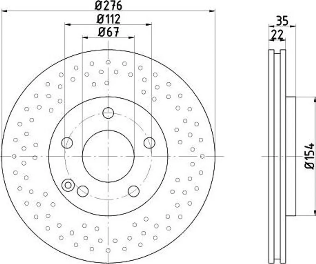 Disque de frein de remplacement pour Mercedes Classe A série W168