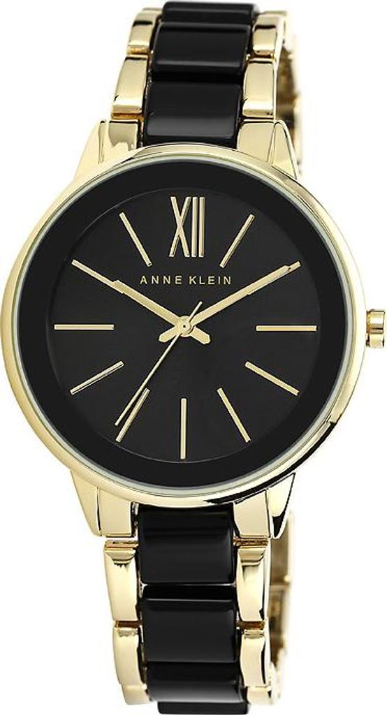 Damenuhr Trend schwarz/ gold mit Gliederarmband