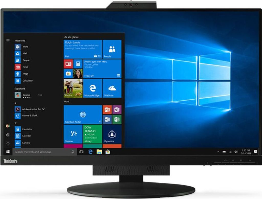 Lenovo ThinkCentre TIO27 27 Zoll Class Webcam WQHD LCD-Monitor - 16:9 Format - Schwarz - 68,6 cm (27 Zoll) Viewable - IPS-Technologie (In-Plane-Swi...