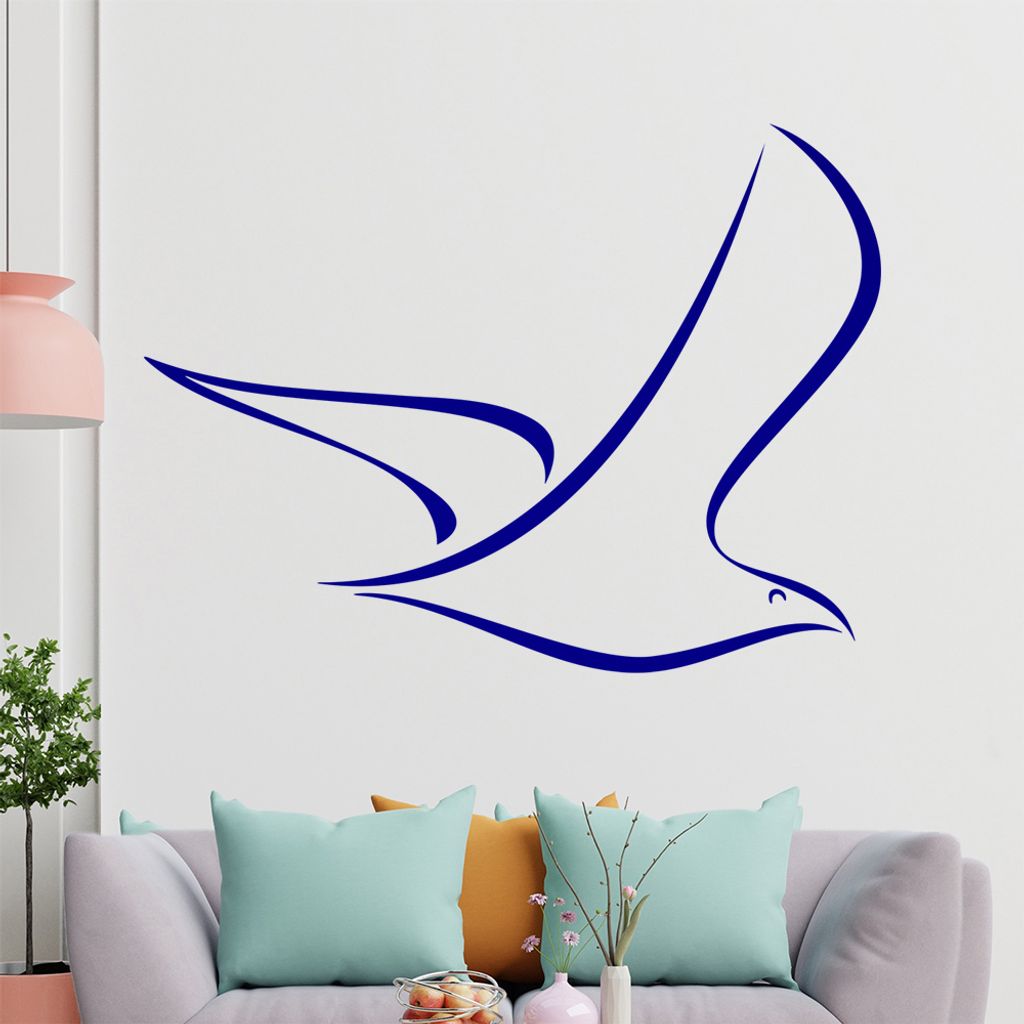 Vogel Linien Wandtattoo in 6 Größen - Wandaufkleber Wall Sticker - Dekoration, Küche, Wohnzimmer, Schlafzimmer, Badezimmer