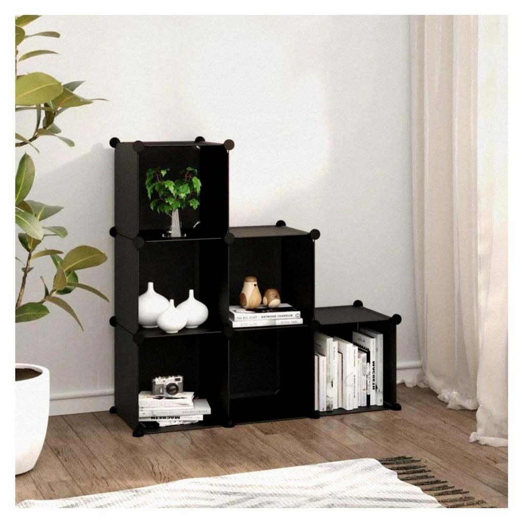 Regalsystem mit 6 Würfeln in Schwarz