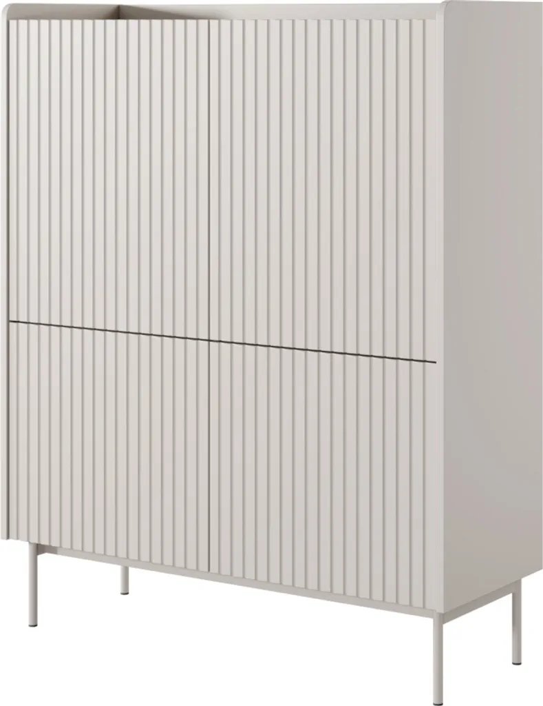 Petite commode gain de place MATION chêne et beige pour rangement discret