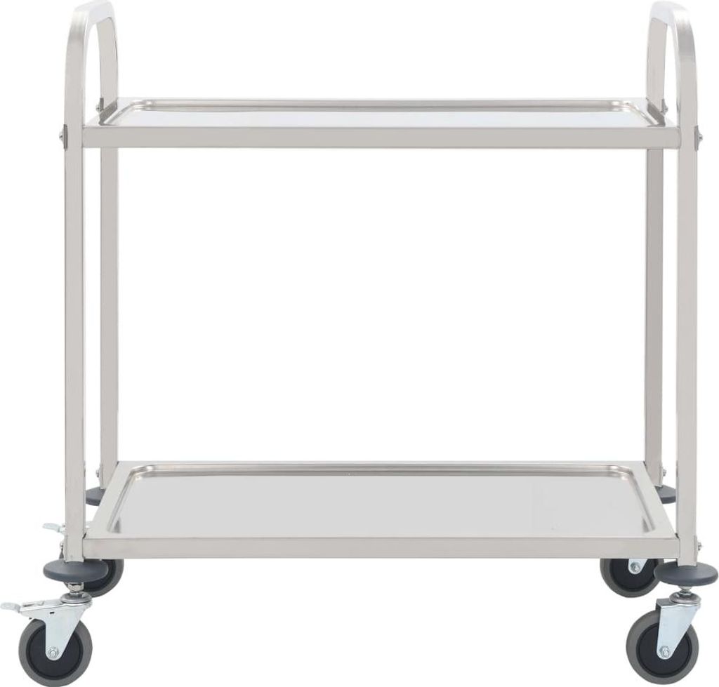 vidaXL 2-Stufiger Servierwagen 95 x 45 x 83,5 cm Edelstahl