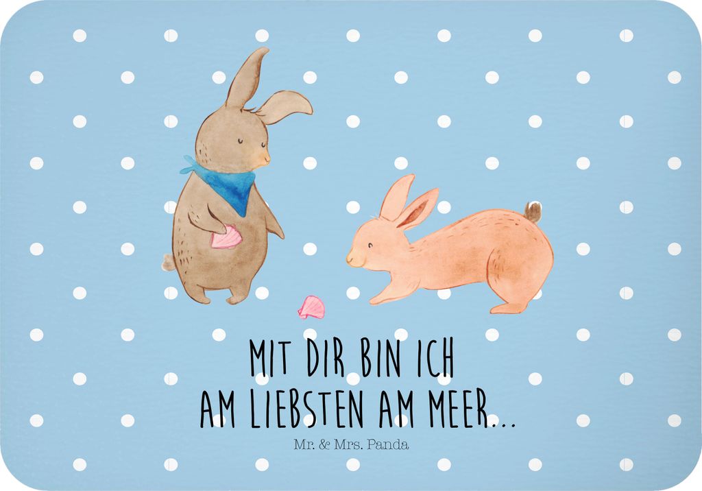 Mr. & Mrs. Panda Kühlschrankmagnet Hasen Muschel - Blau Pastell - Geschenk, haftmagnet, whiteboardmagnet, magnet, Best Friends, Freundin, Mutterta...
