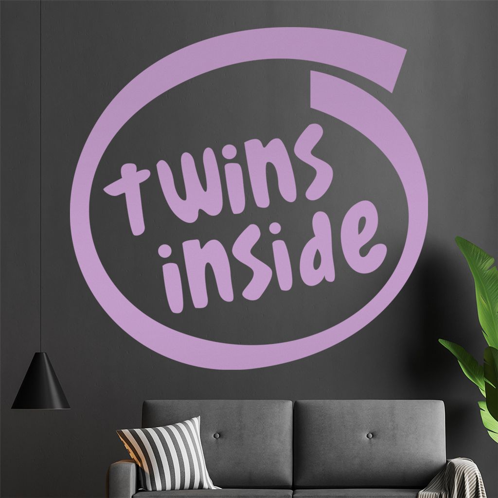 twins Wandtattoo in 6 Größen - Wandaufkleber Wall Sticker - Dekoration, Küche, Wohnzimmer, Schlafzimmer, Badezimmer