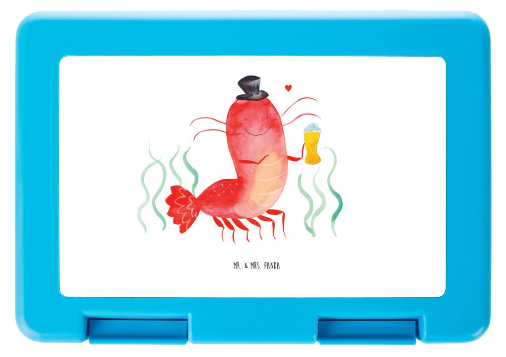 Mr. & Mrs. Panda Lunchbox Hummer Weizen - Weiß - Geschenk, Wirtschaft, Bentobox, Snackbox, Meer, Kneipe, Garnele, Bier, Jausenbox, Vorratsbehälte...