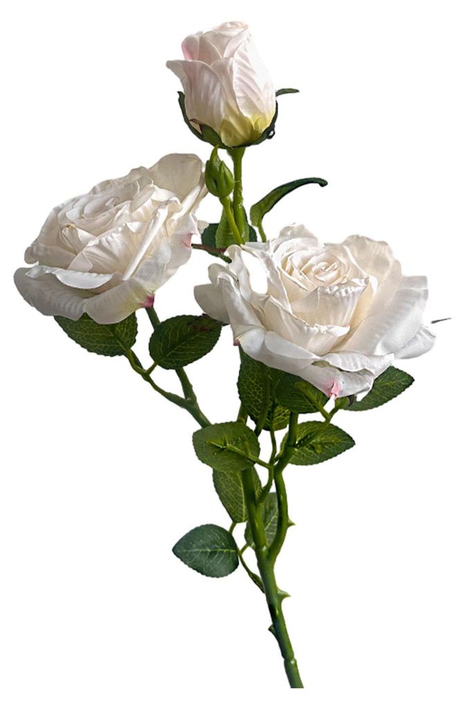 Künstliche dreiköpfige französische Rose, realistische Kunstblumen, Dekoration für drinnen und draußen, Hochzeits-, Garten-, Event- und Fotore...