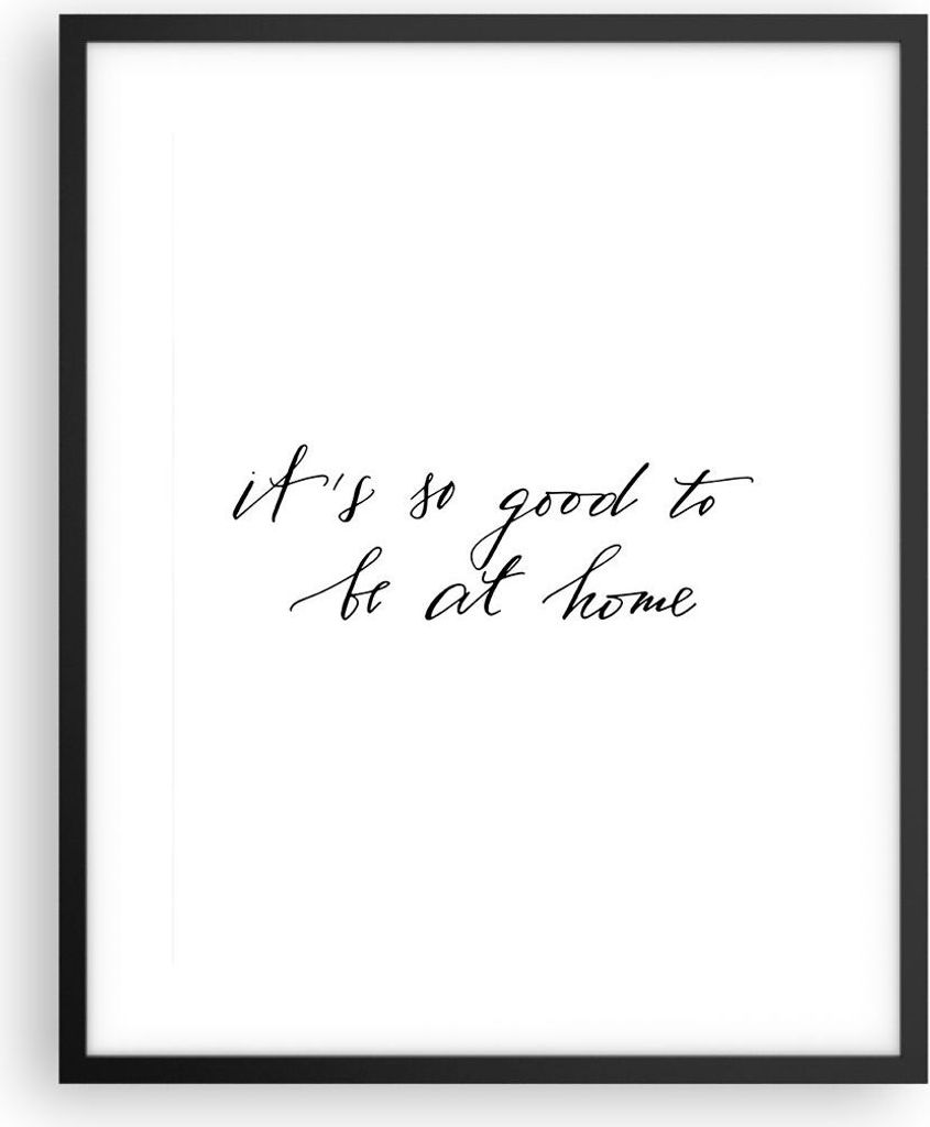 Gerahmtes Poster - Schwarzer Rahmen - Motto Glück Haus - 40x50 cm - Wand Bild - Wanddeko - Wandbilder - Kunstposter - Wandposter - Bilderrahmen - ...