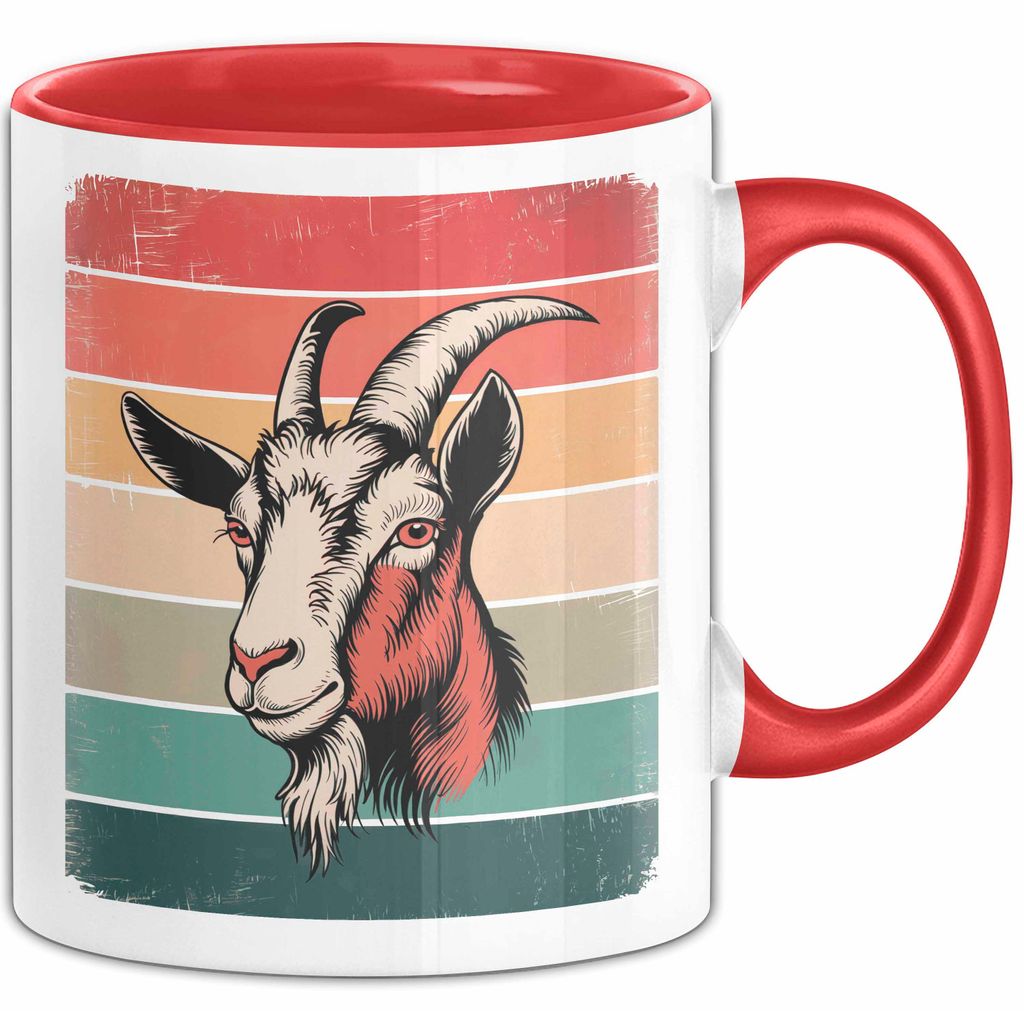 Ziegenbauer Ziegen Tier Tasse Geschenk Lustige Geschenkidee Spruch (Rot)