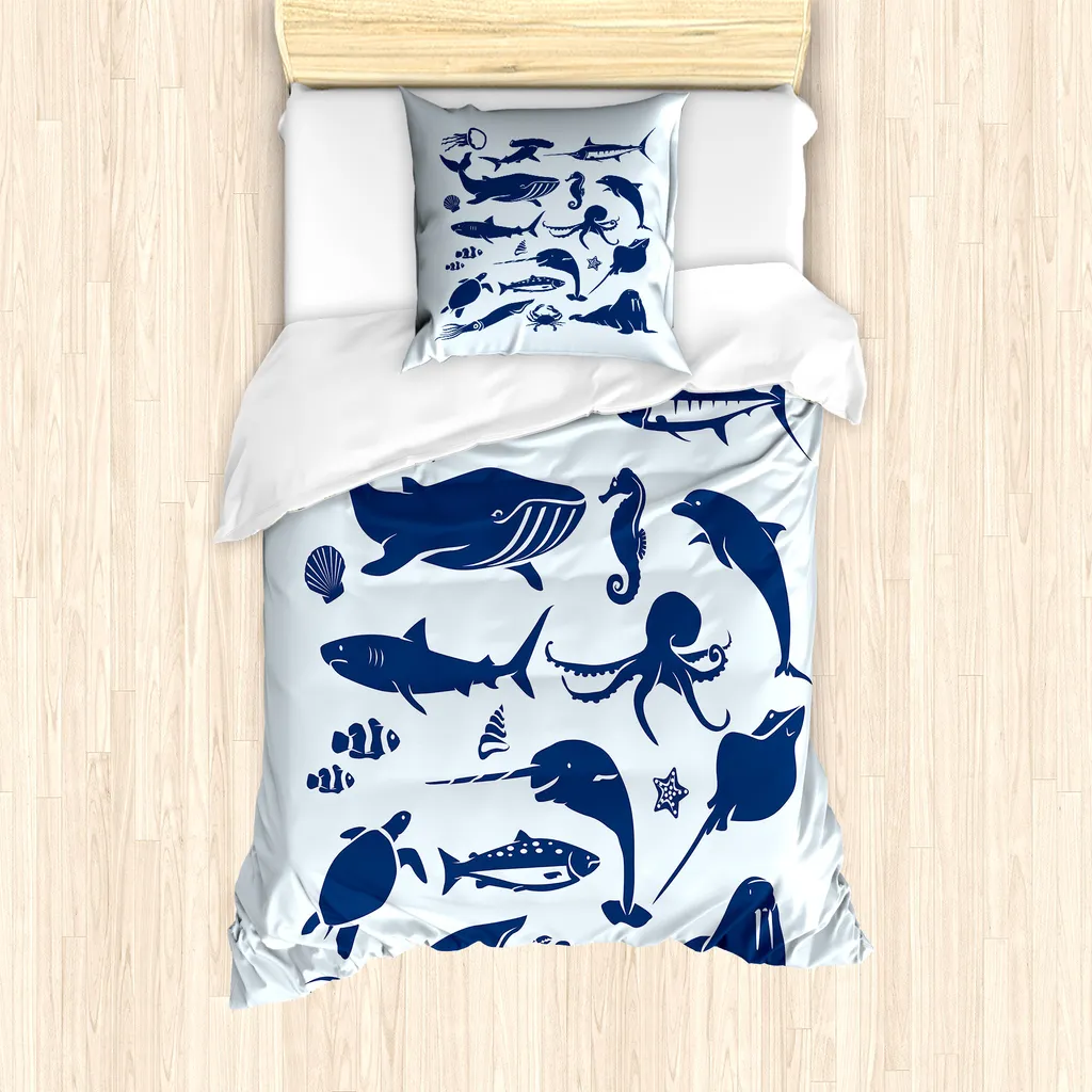 Housse de couette hypoallergénique Seal Life 135x200 cm sans plis
