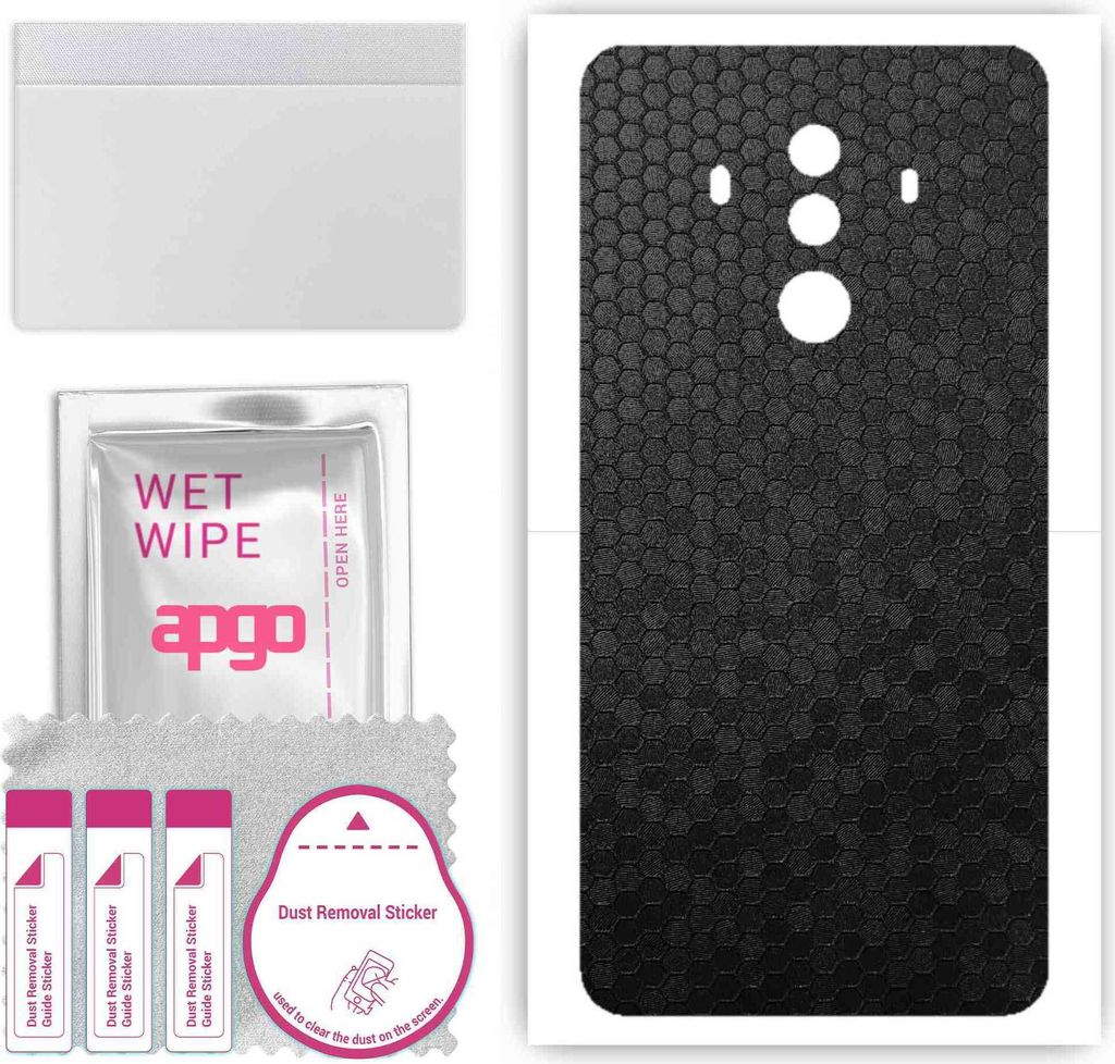 apgo Rückseite Schutzfolie, Skin, kompatibel mit Huawei Mate 10 Pro, Hinten Displayschutzfolie aus Vinylfolie, kratzfest, einfache Montage - Schwa...