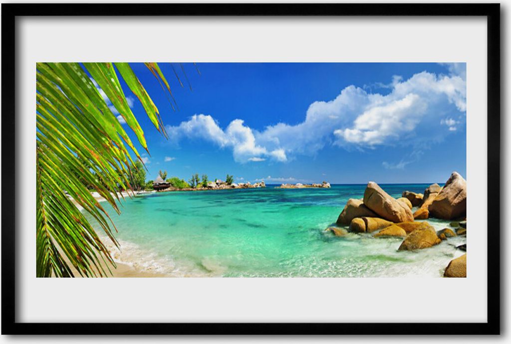 Bild 60x40 MDF-Rahmen Wandkunst Sea Rock Landschaft