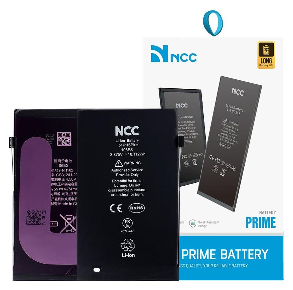 Kompatibel NCC Ersatzakku Akku Batterie Battery 4674 mAh für Apple iPhone 16 Plus A3290, A3082, A3289 & Werkzeug