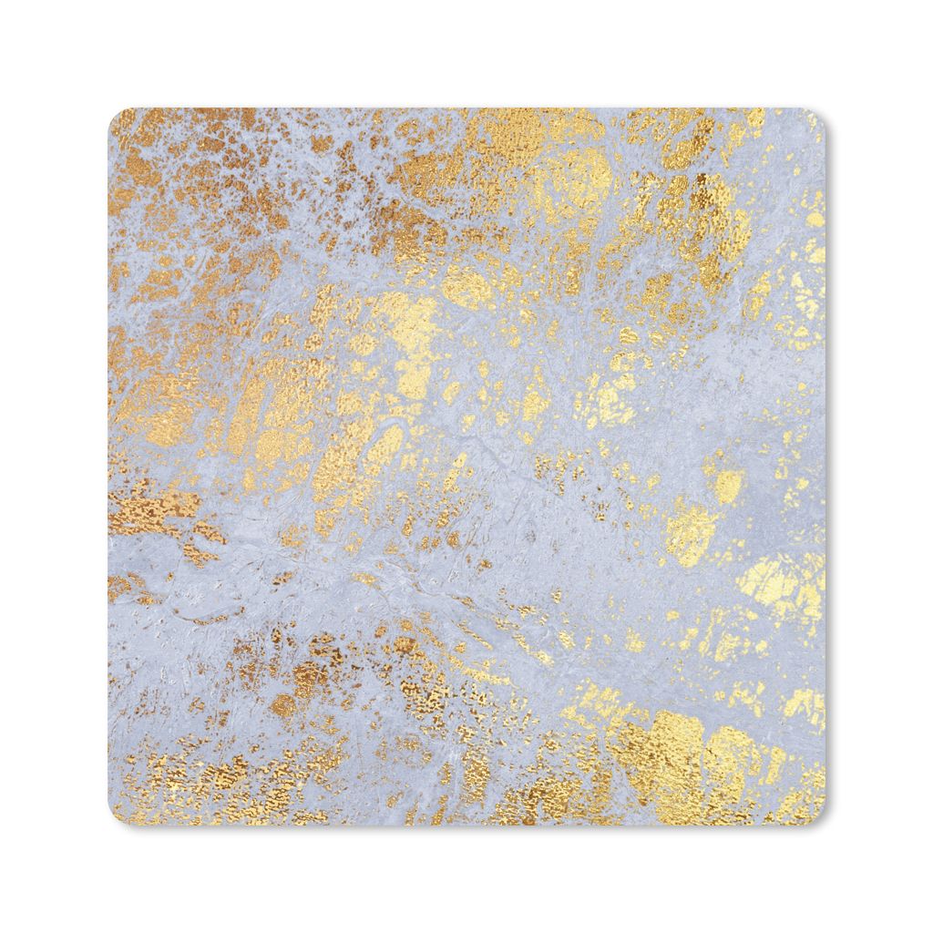 MuchoWow Mauspad Mousepad Marmor - Gold - Grau 20x20 cm - Mousepads - Maus Mat - Pad - Mausunterlage - Desk Mat - Bureauartikeln