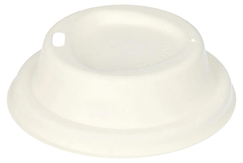 50x Domdeckel für Heißgetränke aus Zuckerrohr "pure" Ø 80mm