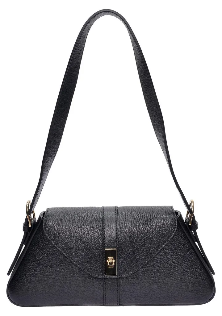 Sac à main bandoulière en cuir noir pour femme - Roberta M Collection