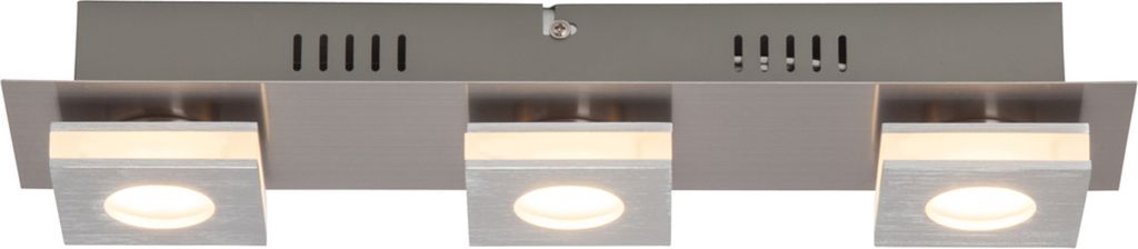 BRILLIANT Lampe Transit LED Wand- und Deckenleuchte 3flg nickel/alu | 3x 4W LED integriert (SMD), (320lm, 3000K) | Skala A++ bis E | Beleuchteter D...