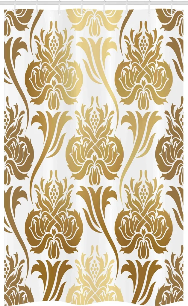 Tenda Doccia Antimuffa 120x180 Abakuhaus - Giallo Fiori Damascati