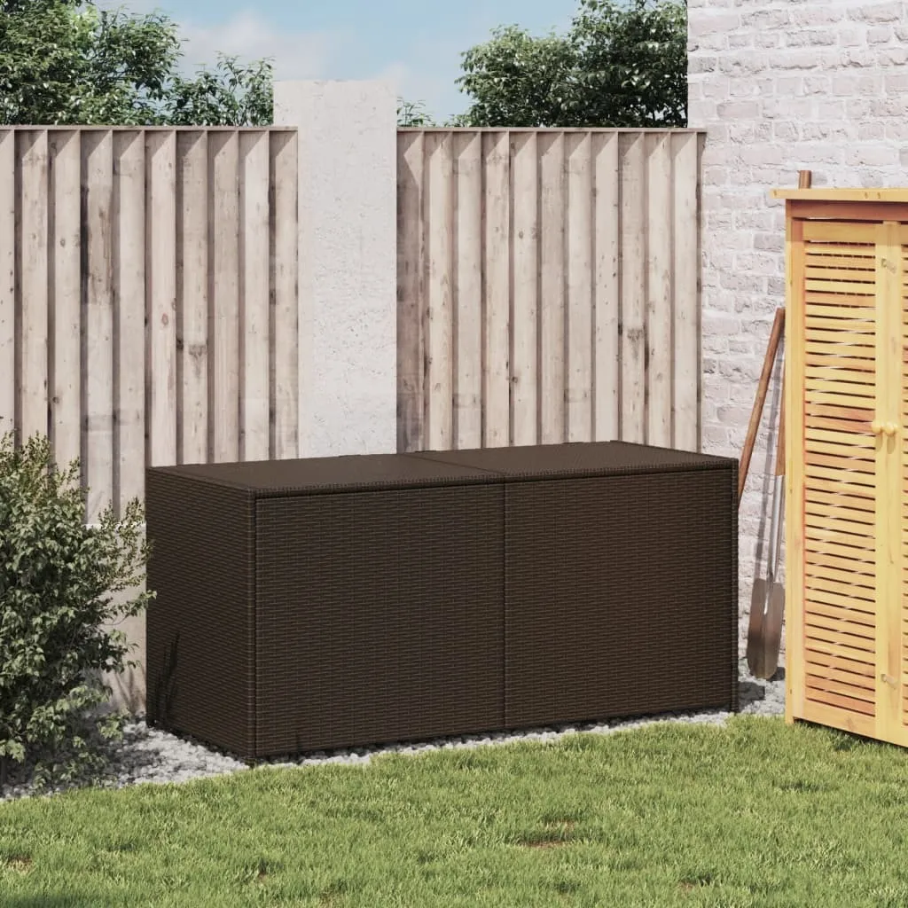 Rangement coussins de jardin 283L - Coffre polyrotin marron vidaXL - 3
