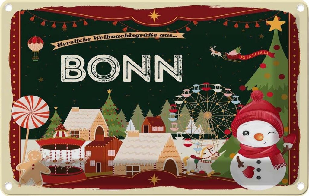 vianmo Blechschild 12x18 cm Weihnachten aus BONN